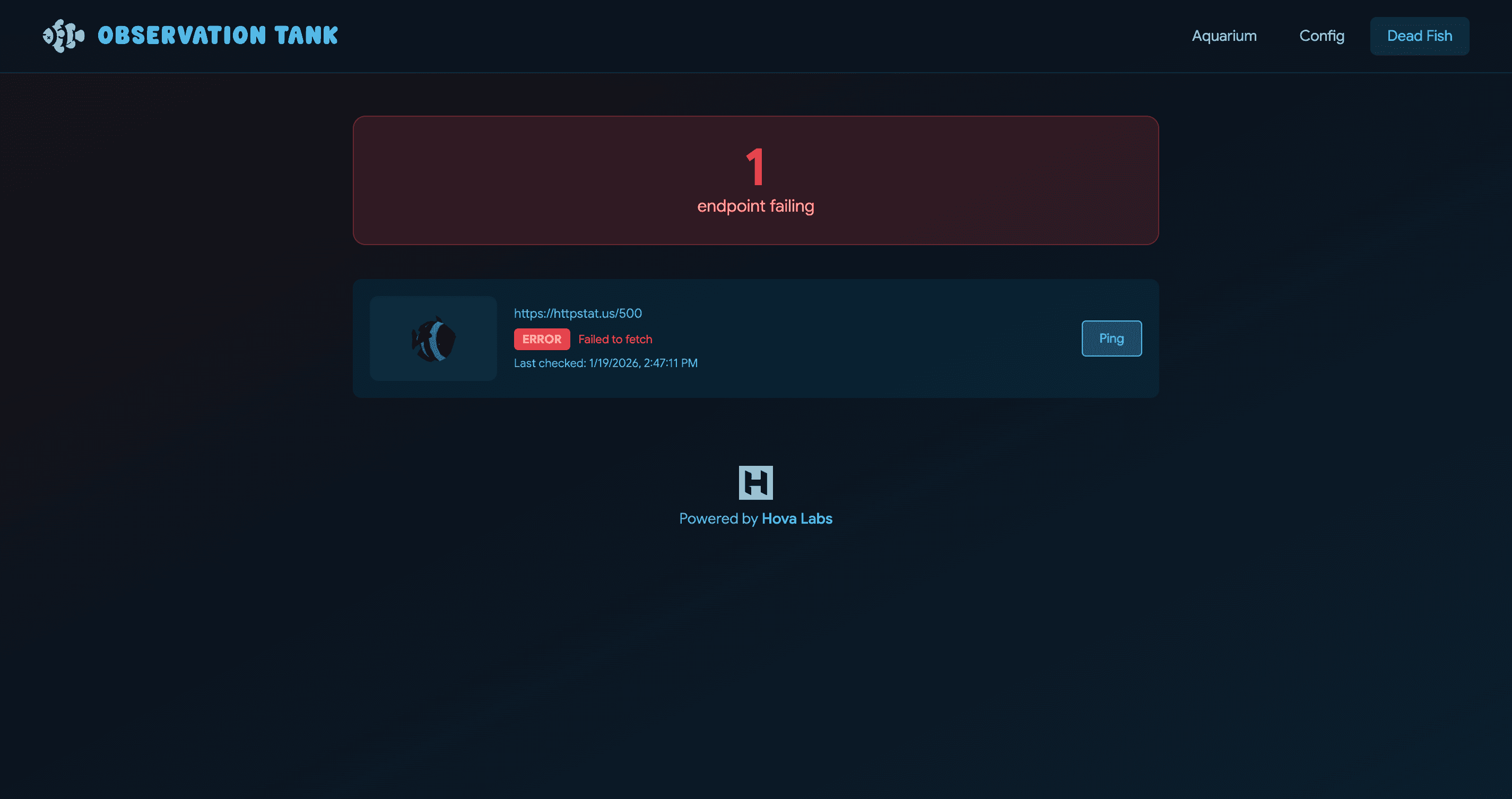 Screenshot of Fishtank's dead fish